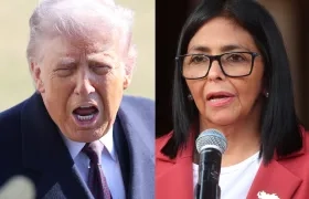 Donald Trump y Delcy Rodríguez.