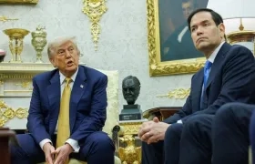 El presidente de Estados Unidos, Donald Trump, y el secretario de Estado, Marco Rubio.