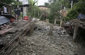 Vivienda afectada por el terremoto en zona rural de Buenaventura. 