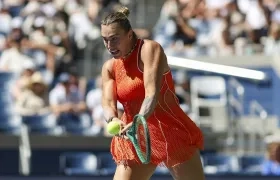 Aryna Sabalenka, número uno del mundo, durante el juego contra Linda Noskova.