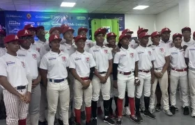 Integrantes de la selección Atlántico de béisbol sub-15.