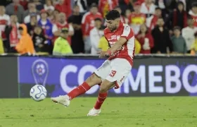El argentino Nahuel Bustos, delantero de Santa Fe.