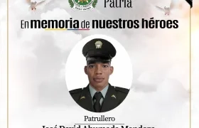 José David Ahumada Mendoza, patrullero asesinado. 