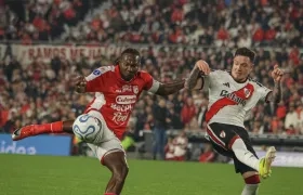 Hugo Rodallega durante el partido de cuartos de final contra River Plate. 