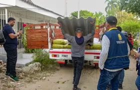 Los materiales entregados por la Alcaldía a la familia afectada. 