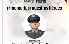 El patrullero Diego Andrés Sanabria Romero.