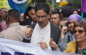 El senador Iván Cepeda, del partido Pacto Histórico durante las recientes manifestaciones.