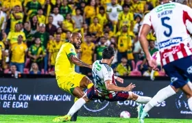 Fredy Hinestroza anotó el segundo gol del Bucaramanga.