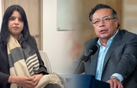 La joven Deicy Jiménez y el expresidente Gustavo Petro.