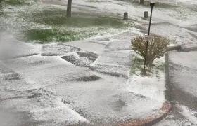 Granizada de esta tarde en Bogotá. 