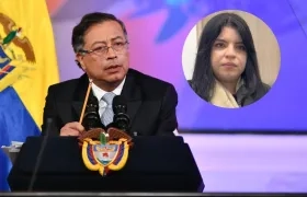 El expresidente Gustavo Petro y la joven Deicy Jiménez.