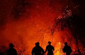 Imagen de un incendio forestal en el departamento del Tolima.