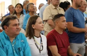 La líder opositora venezolana y Premio Nobel de Paz 2025, María Corina Machado, en una misa realizada en Venezuela este domingo.