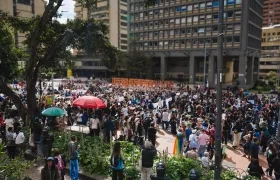 Manifestación frente al Museo Nacional