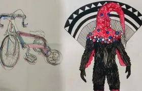 Obras de Eduardo Pérez y Farid Buelvas que estarán en la exposición.