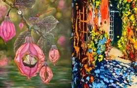 Obras de los artistas Gina Pensa y Jairo Watts. 