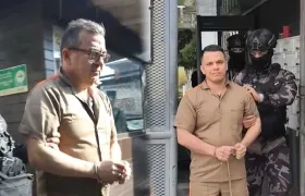 Olmedo López y Sneyder Pinilla siendo trasladados.