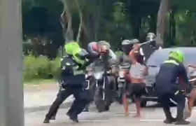 Desalojo de indígenas en la calle 100 con carrera 46.