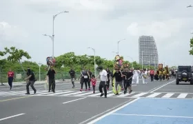 Grupos folclóricos durante la prueba técnica en el Gran Malecón.