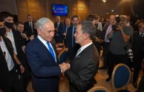 Benjamín Netanyahu, Primer Ministro de Israel; y Omar Bula, canciller de Colombia.