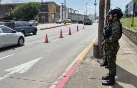 Presencia de policía militar en Atlántico. 