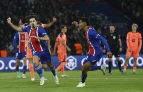 El portugués Vitinha celebra tras marcar el tercer gol del PSG.