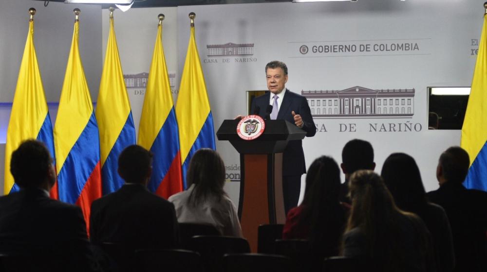 Juan Manuel Santos, presidente.
