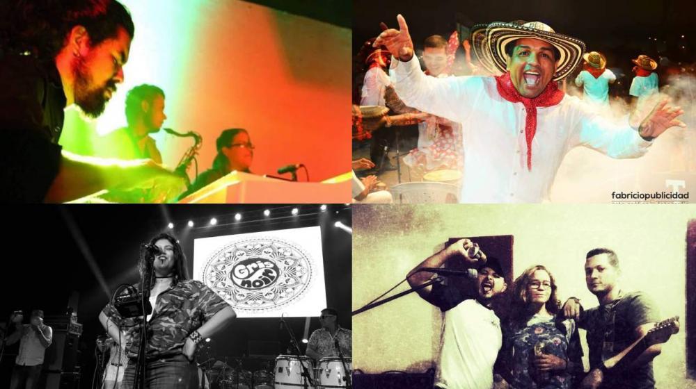 Varios de los artistas invitados: La Caribbean, Pedro Tapia y Cumbia Caribe, Gris Noir y Santo Calor.