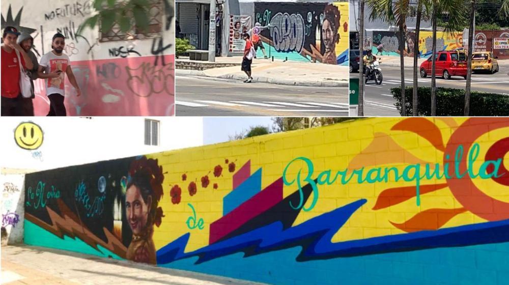 Grafiteros dañaron el homenaje en un mural a Esthercita Forero, con motivo de su natalicio.