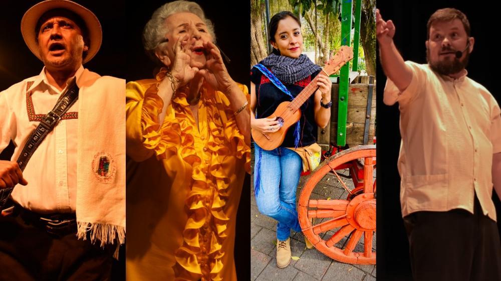 Jota Villaza, Teresita Vásquez, Lidia Zaragoza y Rodolfo González, algunos de los cuenteros.