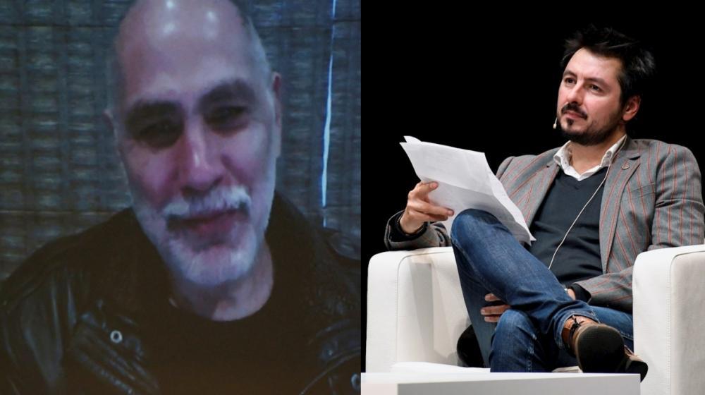  El escritor mexicano Guillermo Arriaga (izquierda) y el periodista y poeta Antonio Lucas.