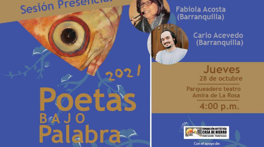 Invitación a Poetas bajo palabra, este jueves a las 4 de la tarde en el parqueadero del Amira de la Rosa.