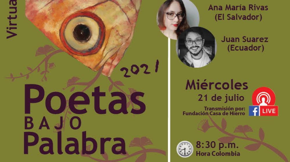 Poetas bajo palabra este miércoles por Facebook de Fundación Casa de Hierro.