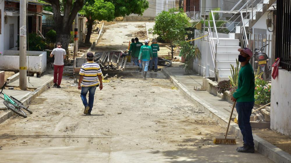 Uno de los tramos a pavimentar en La Playa.