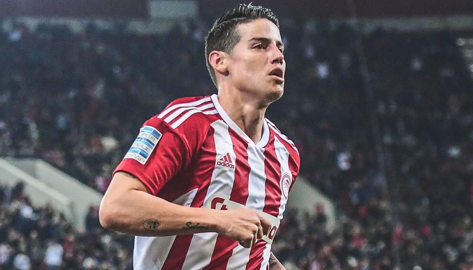 James Rodríguez completó tres goles con el Olympiacos.