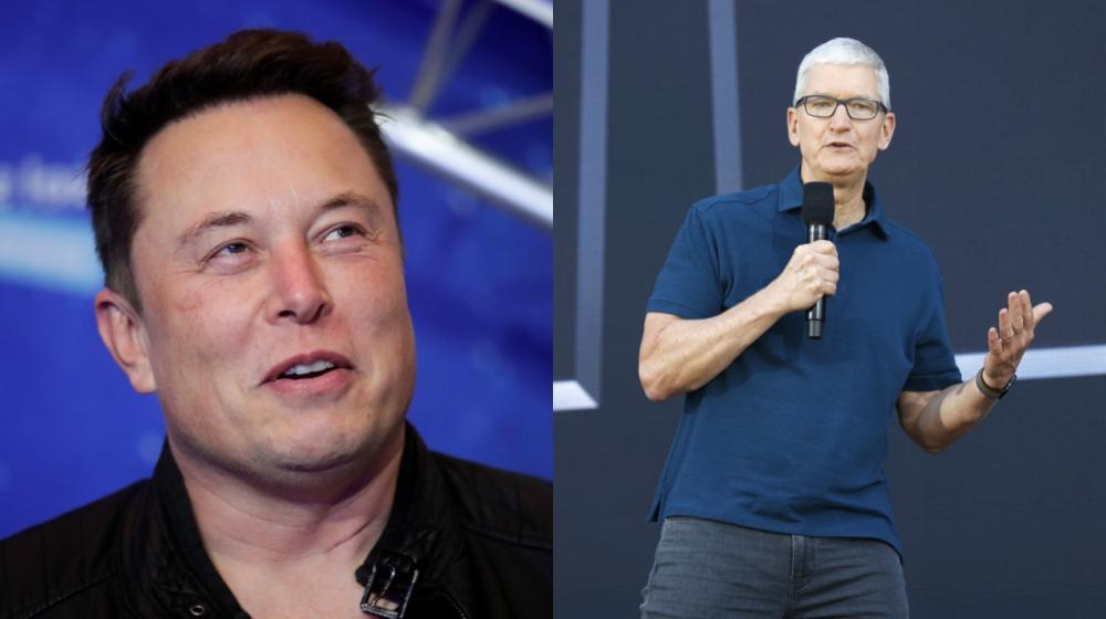 Elon Musk y Tim Cook.