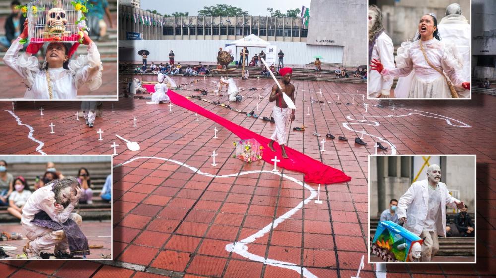 ‘Desarraigo’ dibujará un gran mapa de Colombia en la Plaza de la Paz y el Gran Malecón.