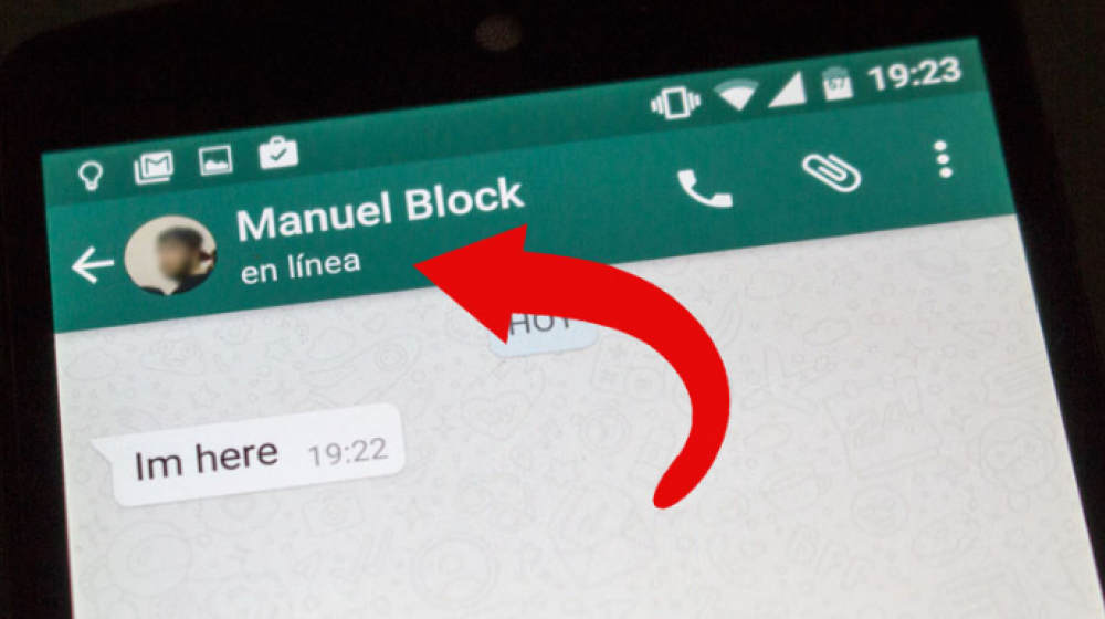 Estado en línea de WhatsApp. Imagen de referencia.