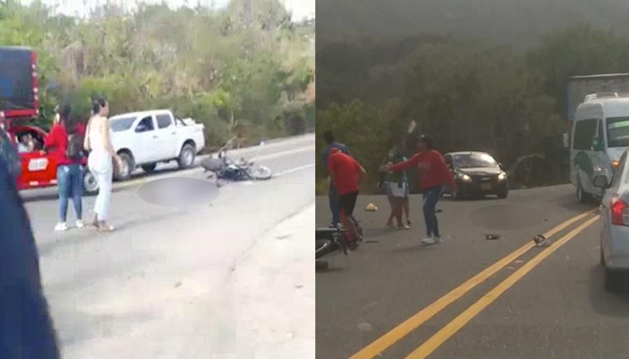 Aspecto del accidente en la Vía al Mar. 