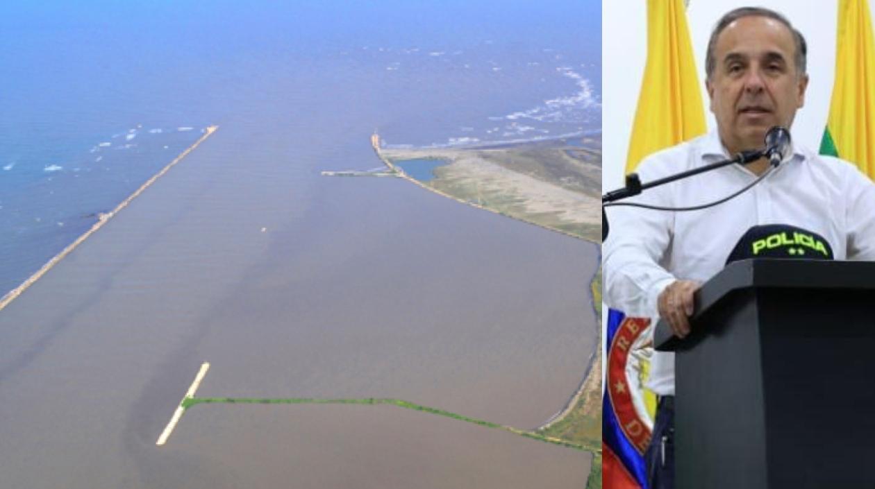 Canal de acceso y el Ministro de Transporte, Guillermo Reyes.