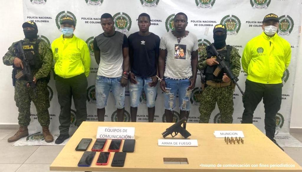 Los tres señalados del homicidio.