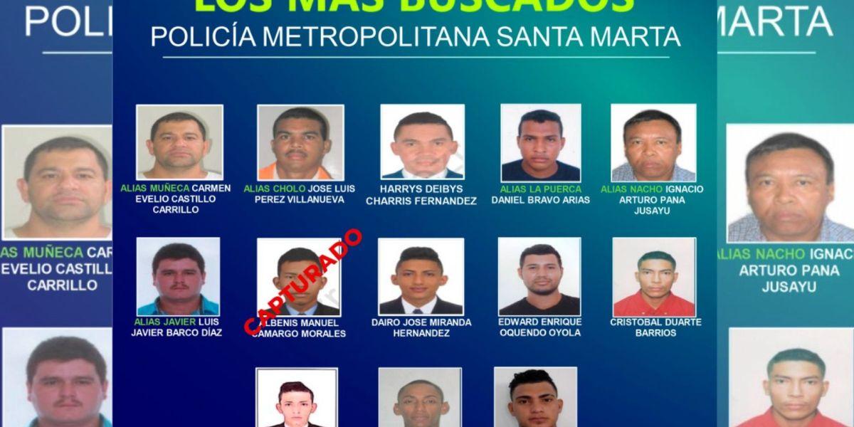 Los más buscados de Santa Marta