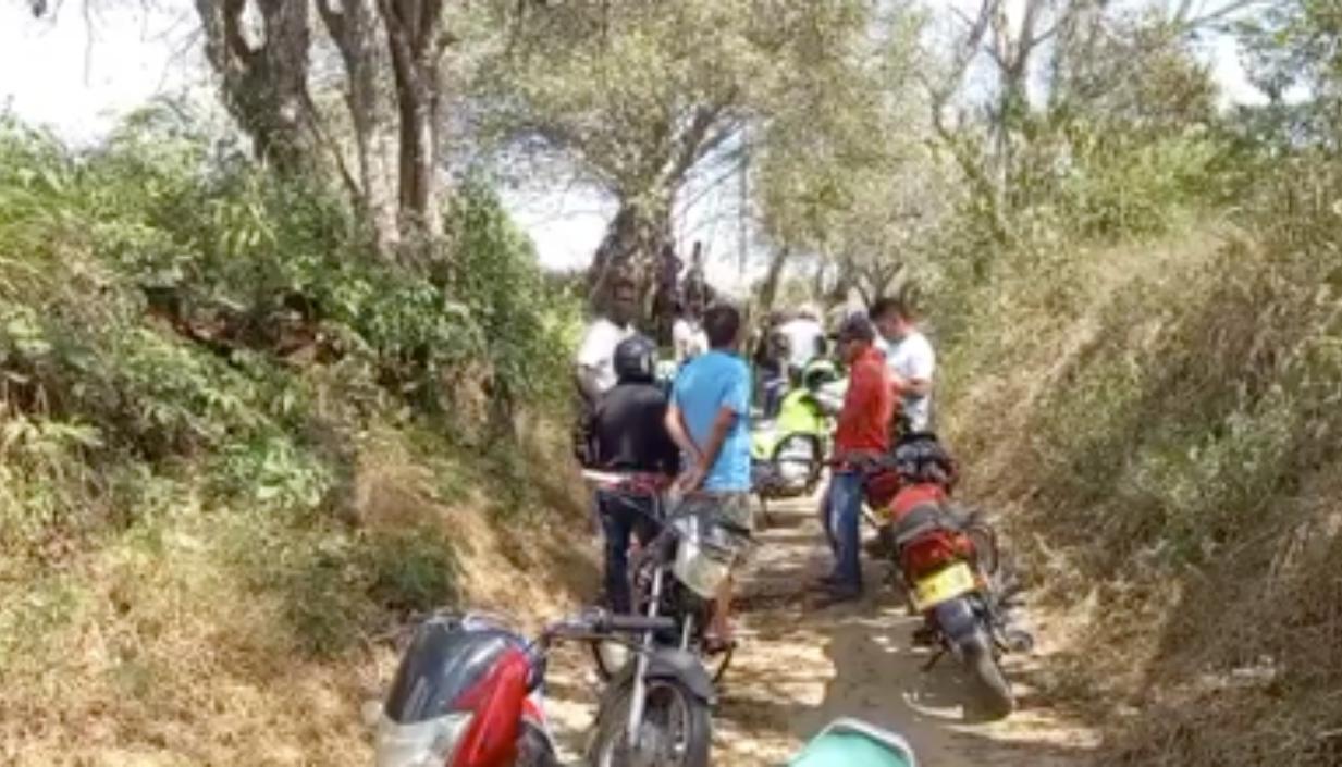 Lugar donde fue hallado el mototaxista asesinado. 