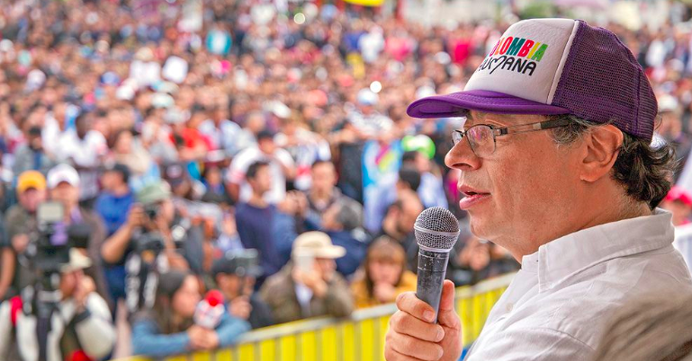 Gustavo Petro durante la campaña presidencial.
