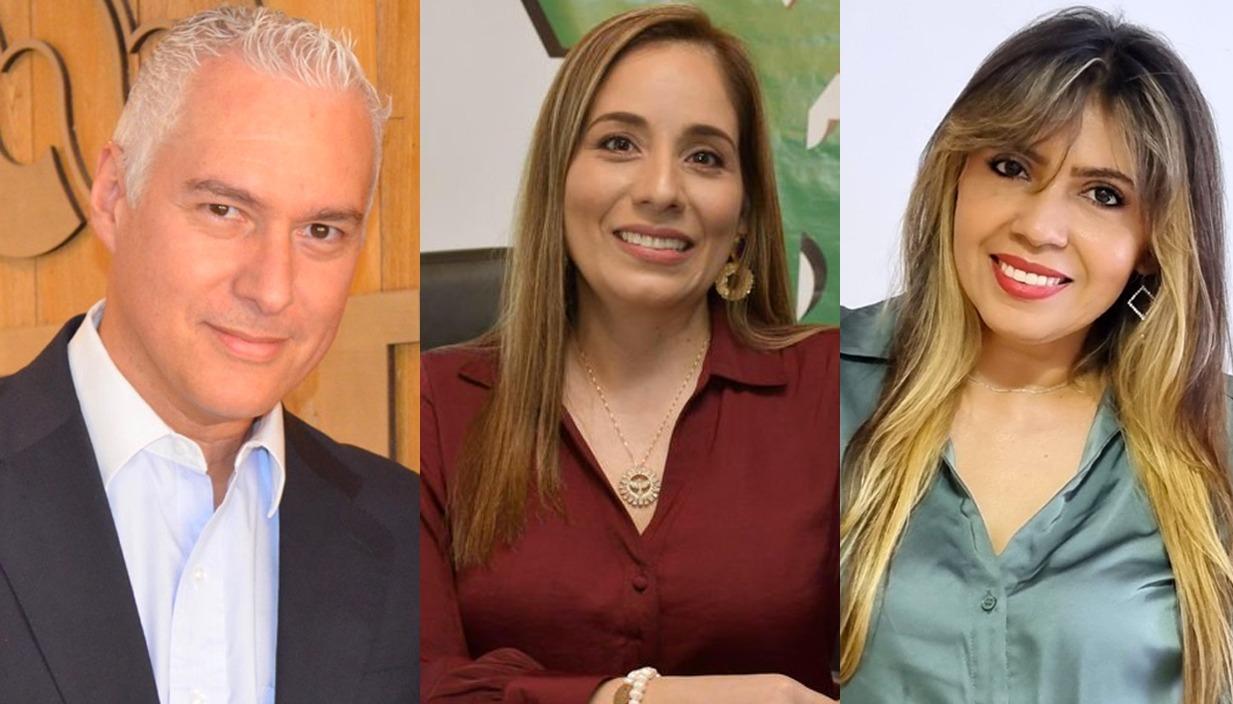 Alberto Vives, gerente de Andi Atlántico; Yilda Castro, directora de Fenalco Atlántico, y Dina Luz Pardo, directora de Asocentro.