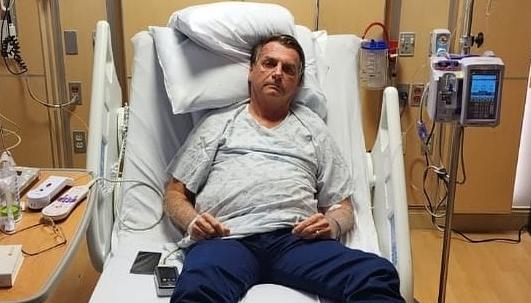 El expresidente Jair Bolsonaro compartió esta imagen hospitalizado en Florida.