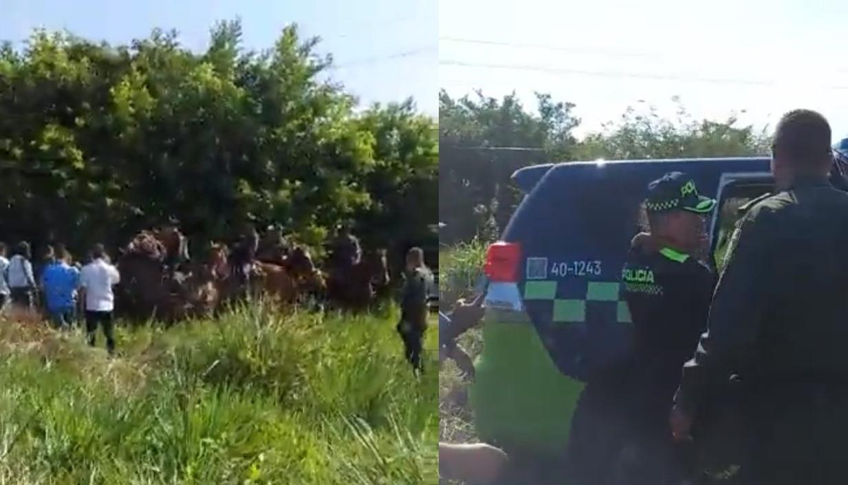 Momentos del hallazgo de la niña de 3 años en zona rural de Sahagún.