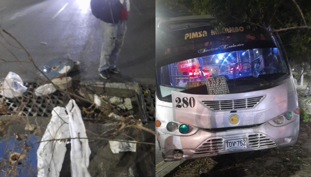 Accidente en el puente de 'La Virgencita'.
