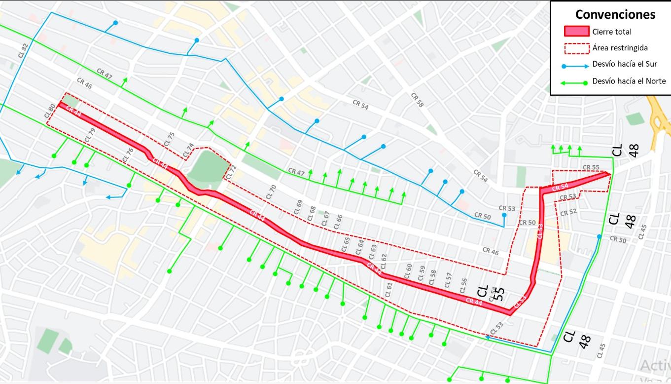 Cierre vial por el desfile de Guacherna. 