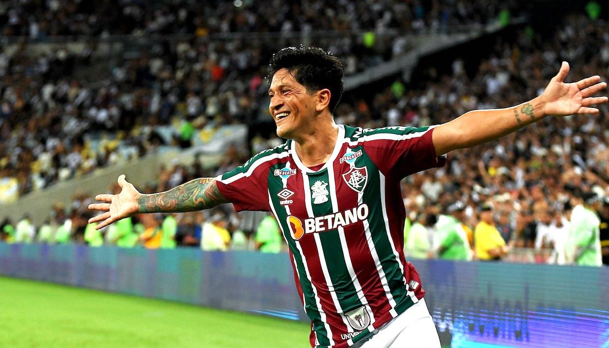 Germán Ezequiel Cano celebrando el golazo.
